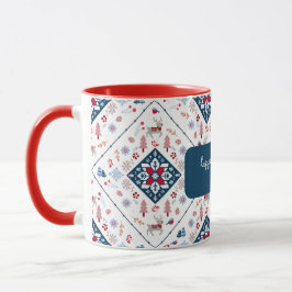 Taza Navidades nórdicos con renos y copos de nieve