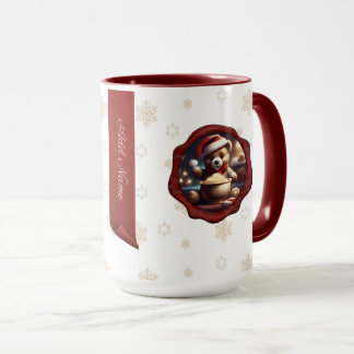 Taza Navidades Pancarta personalizada de avena de Teddy