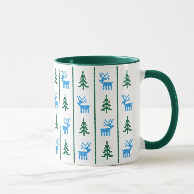 Taza Navidades Patrón de puntos cruzados de cierres y á (Derecha)