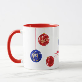 Taza Navidades Paz y alegría Ornament Mug