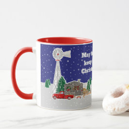 Taza Navidades Pequeño Camión Rojo con cabina y molino 