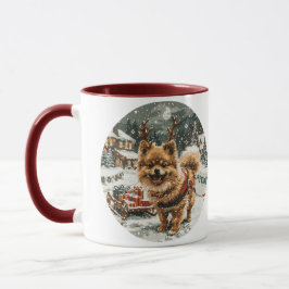 Taza Navidades Perro reno Pomerania