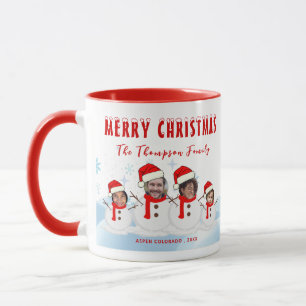 Taza Navidades personalizados café con fotos de caras d