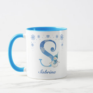 Taza Navidades personalizados Copos de nieve Monograma 