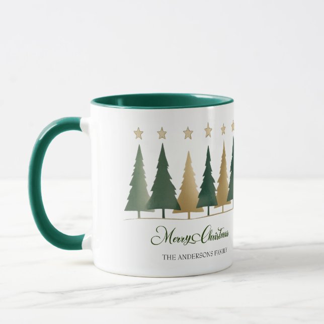 Taza Navidades personalizados de árbol de pino mínimo d (Izquierda)