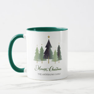 Taza Navidades personalizados de árbol de pino mínimo e