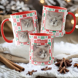 Taza Navidades personalizados de foto y nombre Mascota