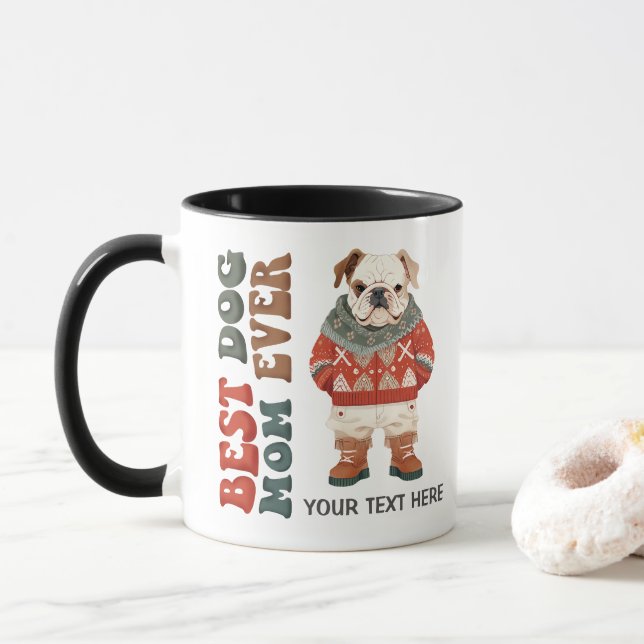 Taza Navidades Personalizados de la mejor madre del per (Con donut)
