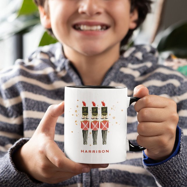 Taza Navidades personalizados de Red & Gold Nutcracker (Subido por el creador)