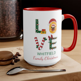 Taza NAVIDADES personalizados del perro de amor familia