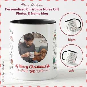 Taza Navidades personalizados Enfermeras fotos y nombre