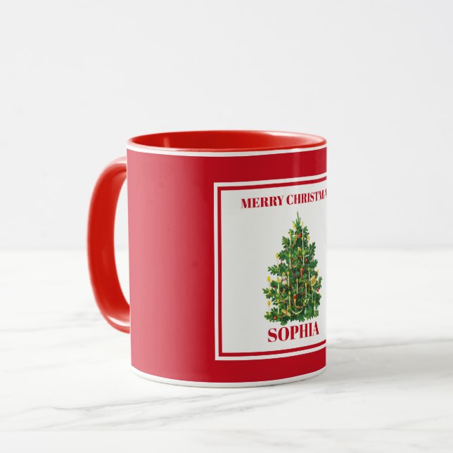 Taza Navidades personalizados Festividades del Árbol de (Anverso izquierdo)