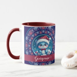 Taza Navidades personalizados Kawaii Bear Dot Mandala