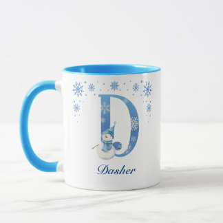 Taza Navidades personalizados Monograma D de copo de ni