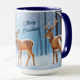 Taza Navidades personalizados Mug Deer & Doe En Un Bosq