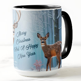 Taza Navidades personalizados Mug Deer & Doe En Un Bosq
