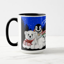 Taza Navidades pingüino bebé oso polar cachorro