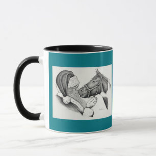 Taza Navidades Pinto Paint Horse y Santa