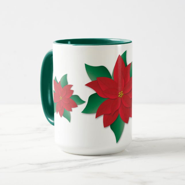 Taza Navidades Poinsettias (Anverso izquierdo)
