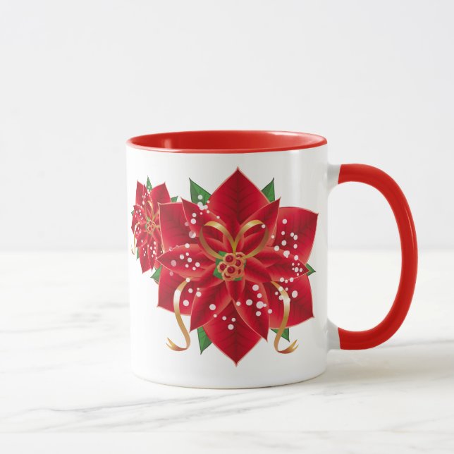 Taza Navidades Poinsettias Mug-Red (Derecha)