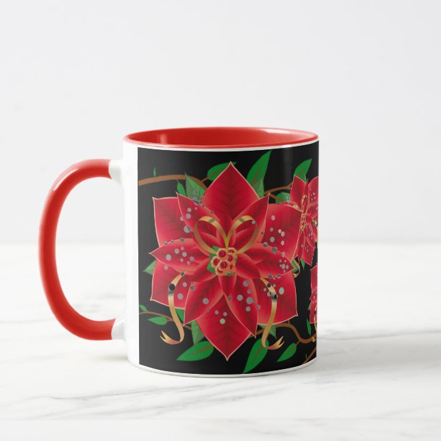 Taza Navidades Poinsettias Mug-Red (Izquierda)
