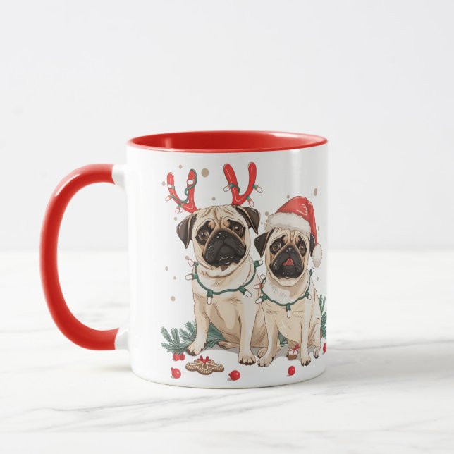 Taza Navidades Pug Dogs (Izquierda)
