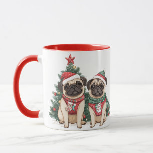 Taza Navidades Pug Dogs