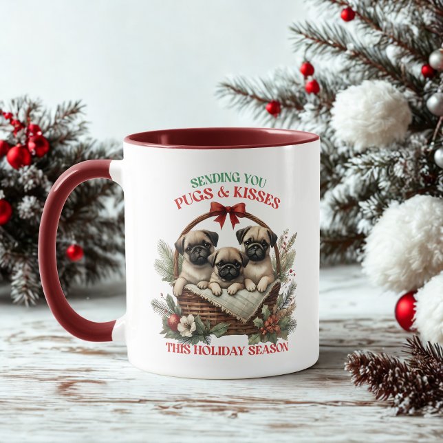 Taza Navidades Pugs & Kisses Café de perros (Subido por el creador)