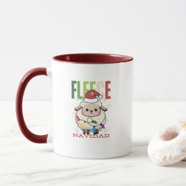 Taza Navidades Pun Mug De La Fleece De La Cabeza De Ove