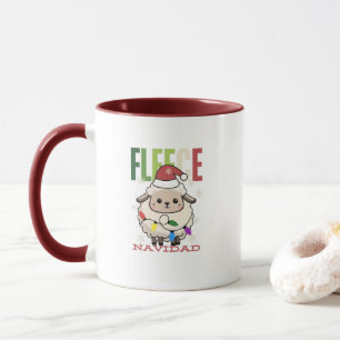 Taza Navidades Pun Mug De La Fleece De La Cabeza De Ove