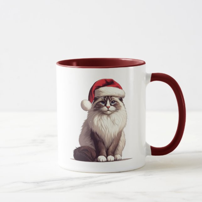 Taza Navidades Ragdoll cat, Xmas Santa Ragdoll gatito (Derecha)
