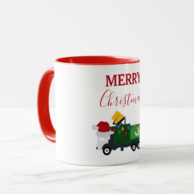 Taza Navidades reciclando camión basura (Anverso izquierdo)