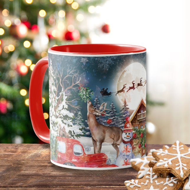 Taza Navidades Red Truck Santa Rustic Windays (Subido por el creador)