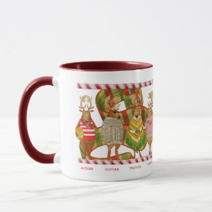 Taza NAVIDADES REINDEER Maroon Combo Mug