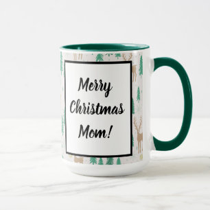 Taza Navidades renos en el bosque evergreen de invierno