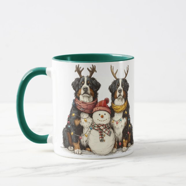 Taza Navidades renos Perros de montaña Bernese (Izquierda)
