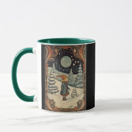 Taza Navidades retro antes de la era de las nevadas