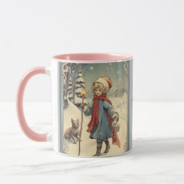 Taza Navidades retro antes de la era de las nevadas