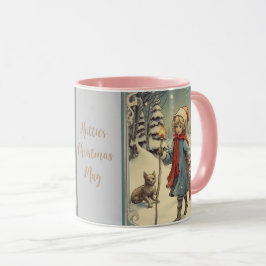 Taza Navidades retro antes de la era de las nevadas