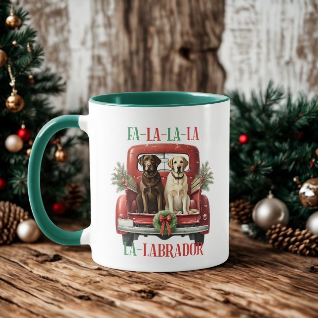 Taza Navidades retro Camión de perro Labrador (Subido por el creador)