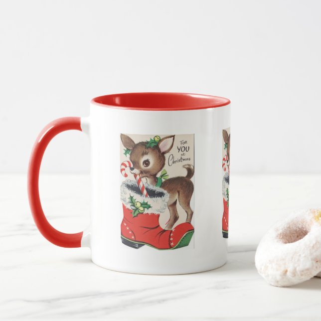 Taza navidades retro festivos (Con donut)