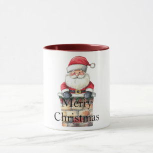 Taza Navidades rojos Santa en chimenea