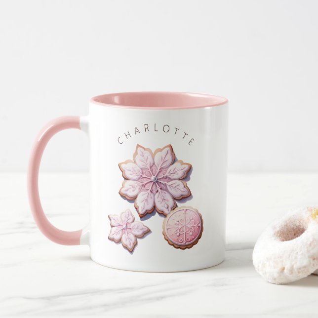 Taza Navidades rosados chic de Shabby Bomba de chocolat (Con donut)