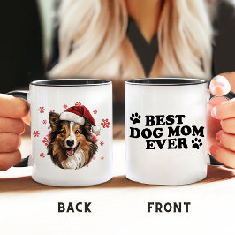 Taza Navidades Rough Collie Dog Personalizado