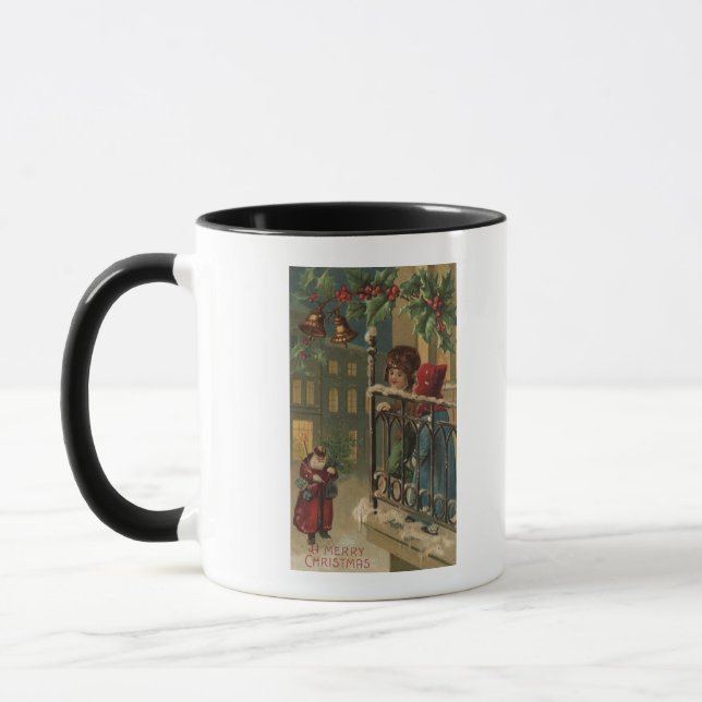Taza Navidades saludando a los niños mirando a Santa Cl (Izquierda)