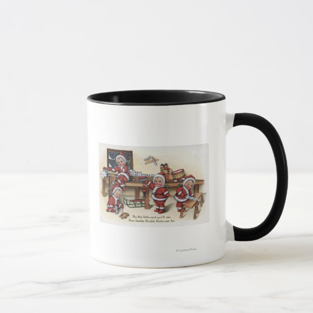 Taza Navidades saludando a pequeños niños (Derecha)