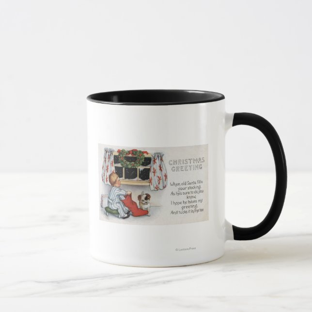 Taza Navidades saludando a un chico cavando en el balan (Derecha)