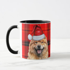 Taza Navidades Santa Dog de Chow Chow en vacaciones