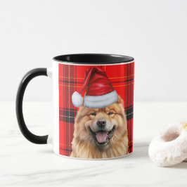 Taza Navidades Santa Dog de Chow Chow en vacaciones