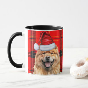 Taza Navidades Santa Dog de Chow Chow en vacaciones